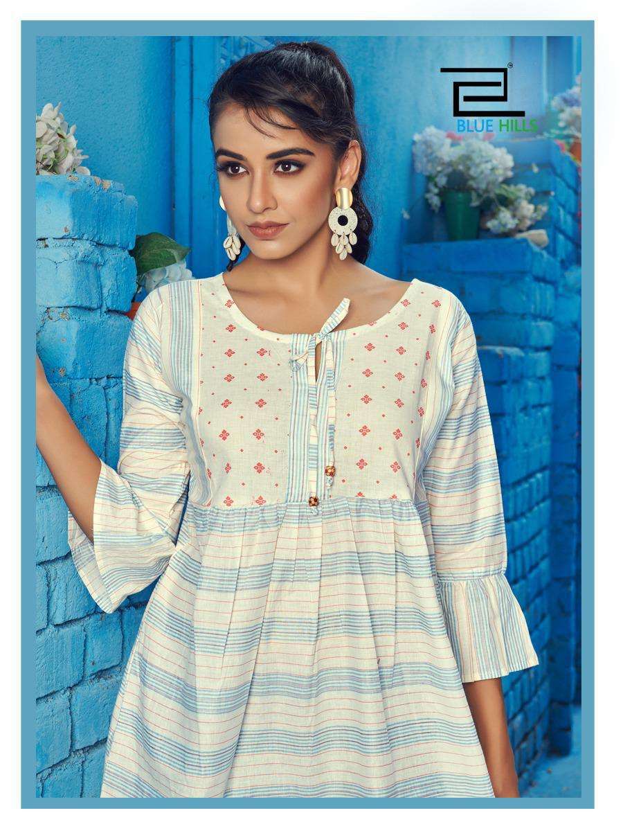 BLUE HILLS PRESENTS MORDERN INDIA 1 COTTON PRINTED WESTERN TOP